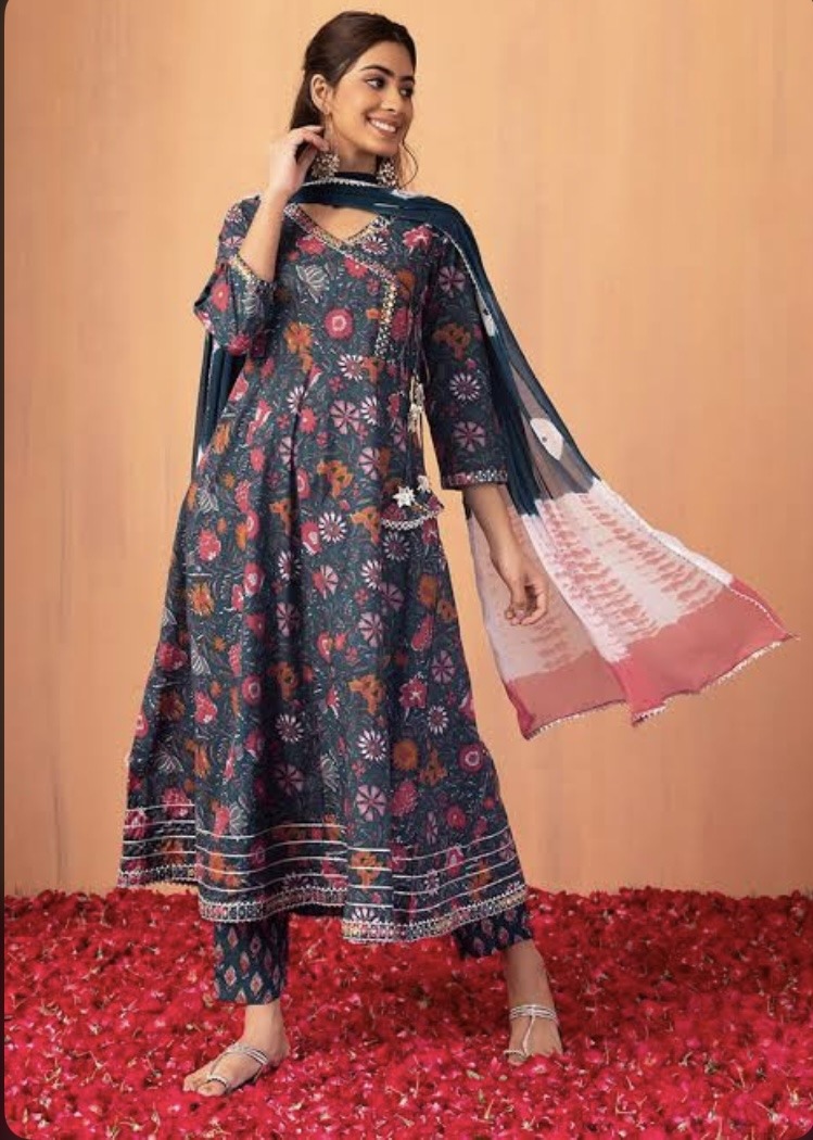 Latest Kurta Designs for Women-Angrakha Kurtas